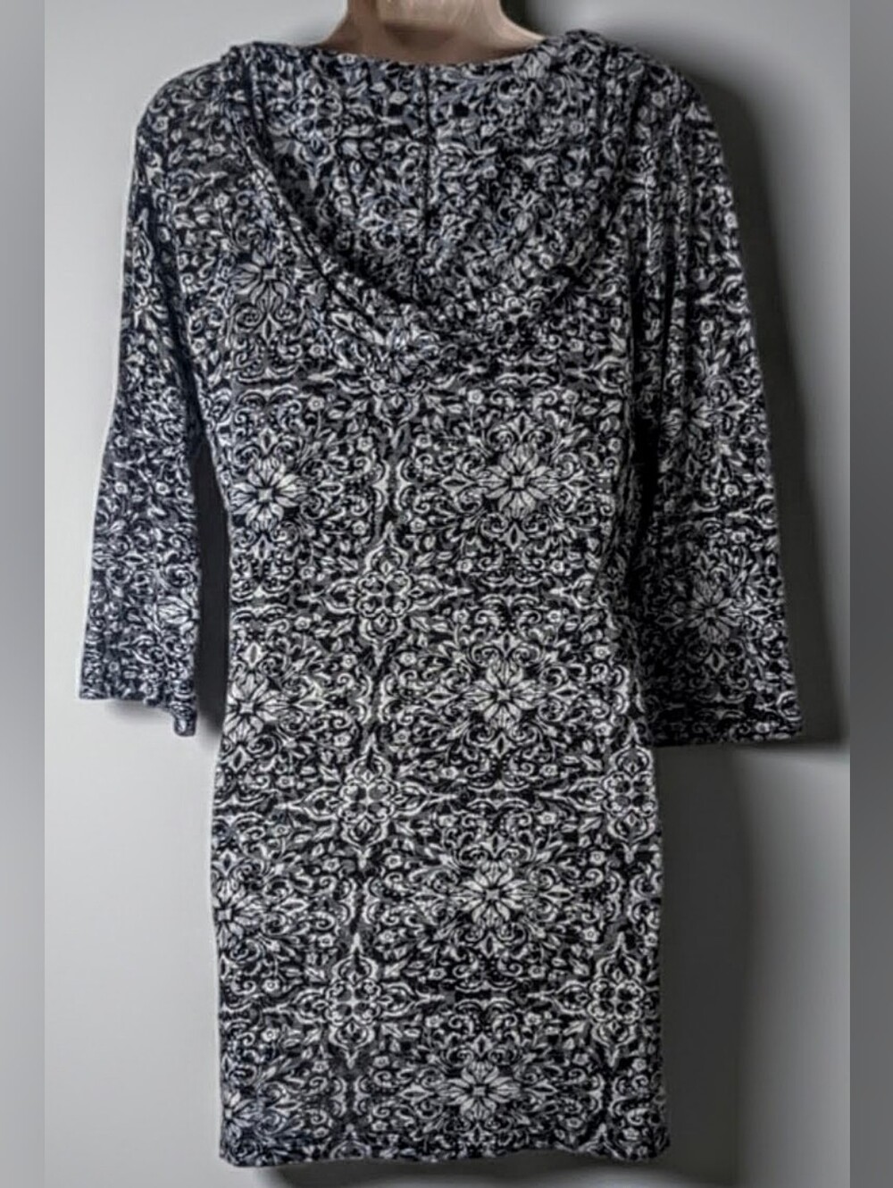 Marika The Balance Collection Hooded Damask/Medallion Print Tunic Dress